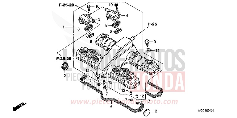 CYLINDER HEAD COVER for CB1100 ABS PEARL MILKEY WHITE (NH162) from 2013